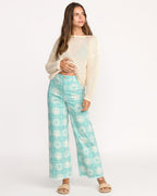 Free Fall Printed Twill Pants - Misty Blue