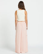 Beach Babe Cargo Elastic Waist Pants - Dusty Peach