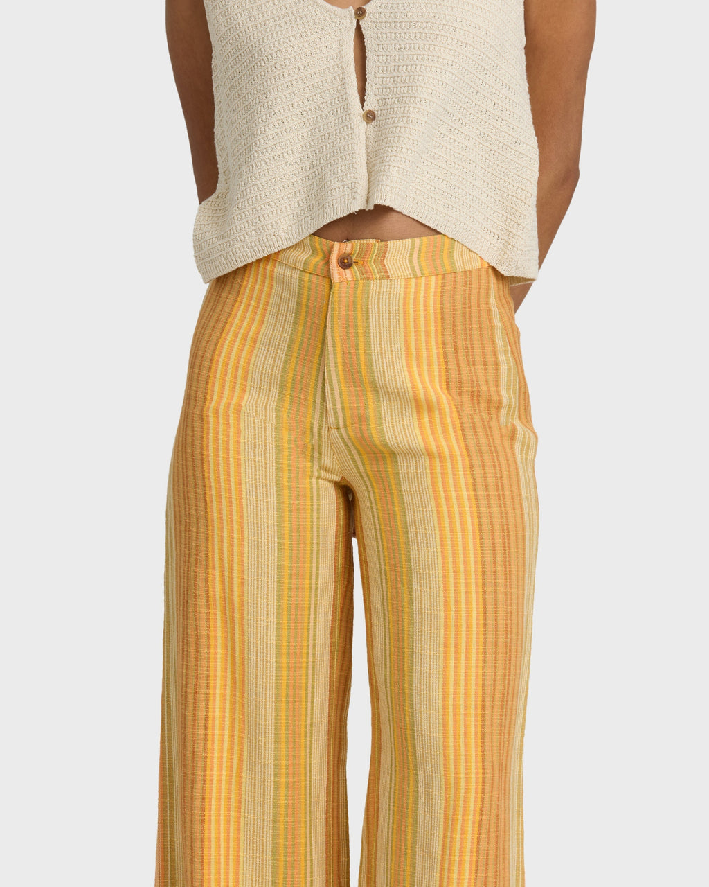 Hazy Daze Elastic Waist Pants - Brown Multi