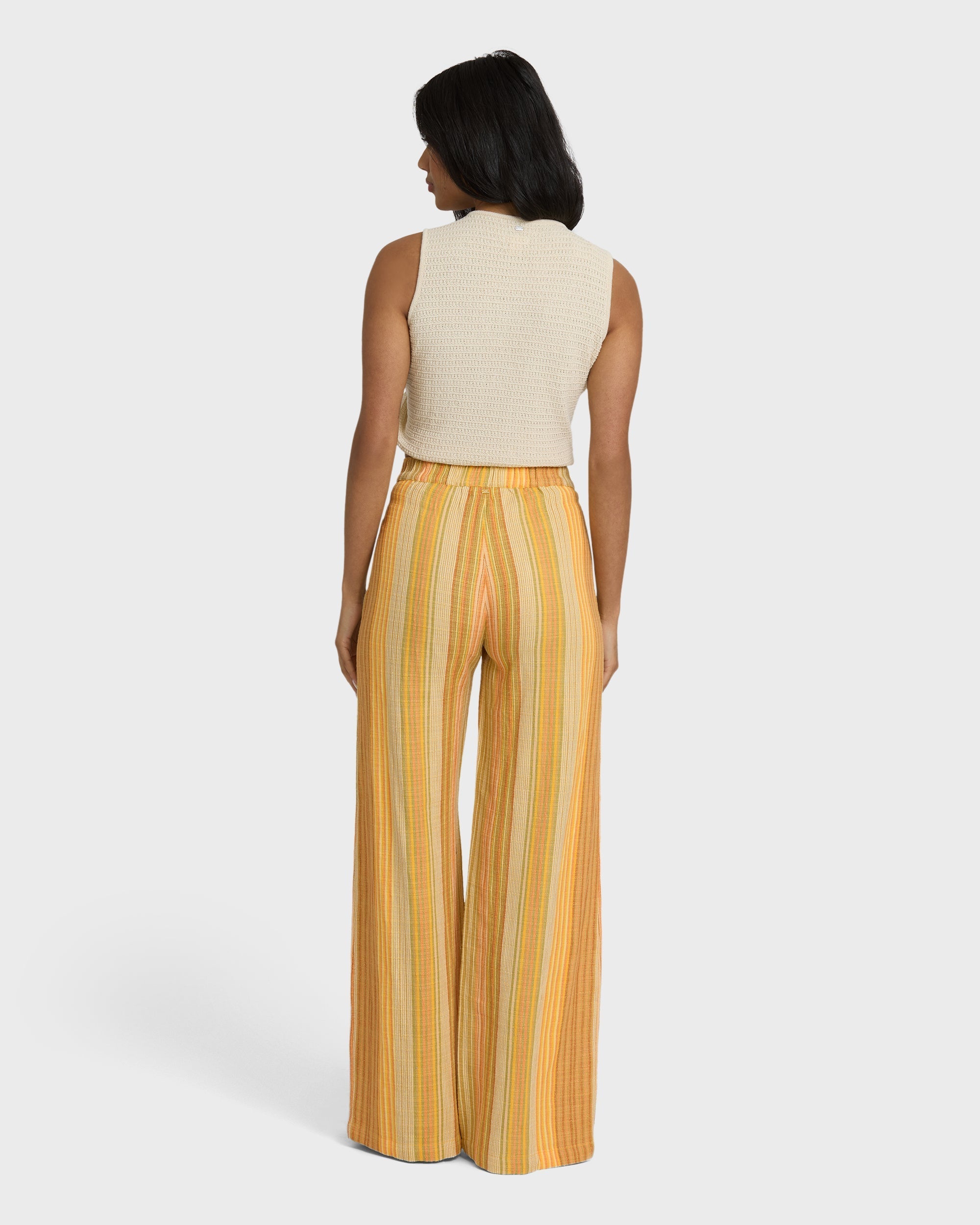 Hazy Daze Elastic Waist Pants - Brown Multi