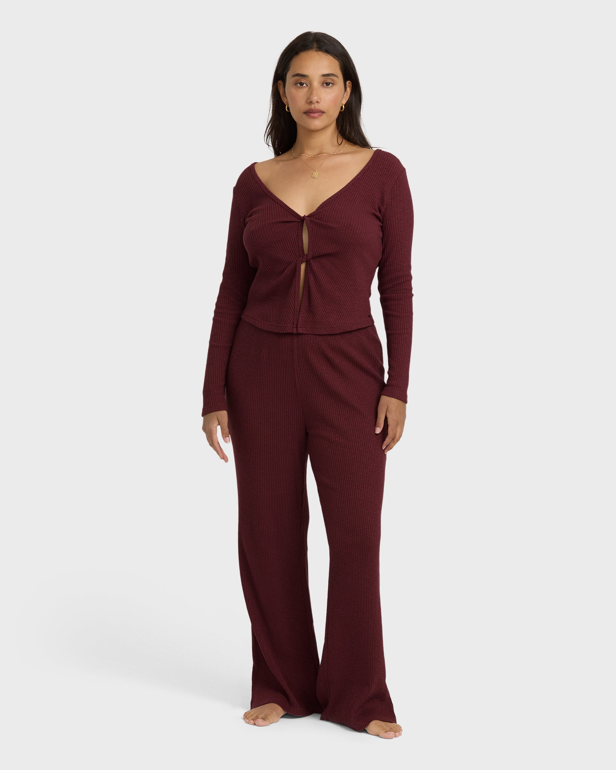 Fever Twist Knitpants - Pinot