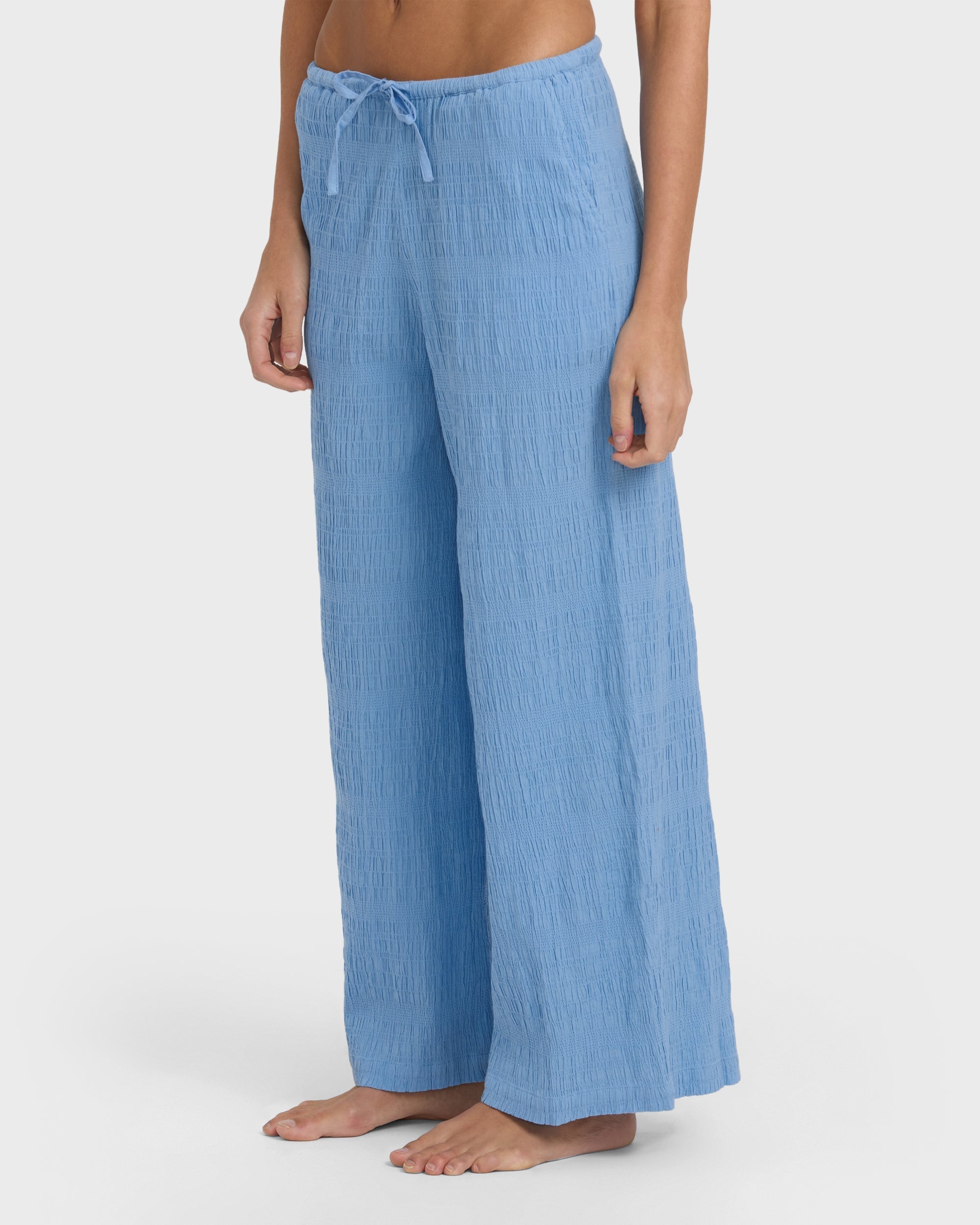 Laura Elastic Waist Pants - Blue Drift