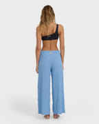 Laura Elastic Waist Pants - Blue Drift