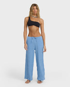 Laura Elastic Waist Pants - Blue Drift