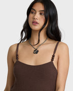 You Stunner Knit Mini Dress - Teak