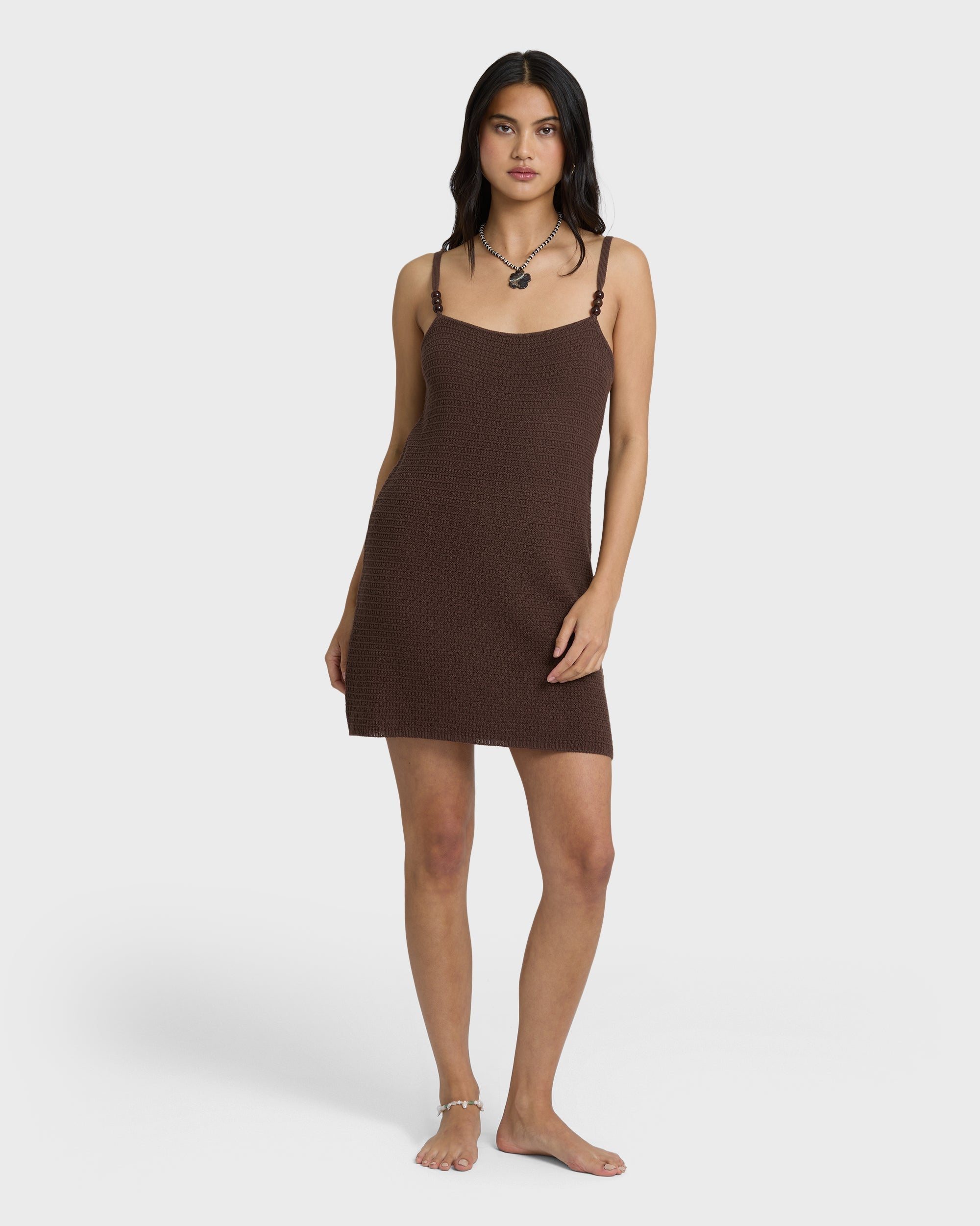 You Stunner Knit Mini Dress - Teak
