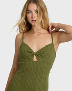 Sweet Moves Midi Dress - Dark Olive
