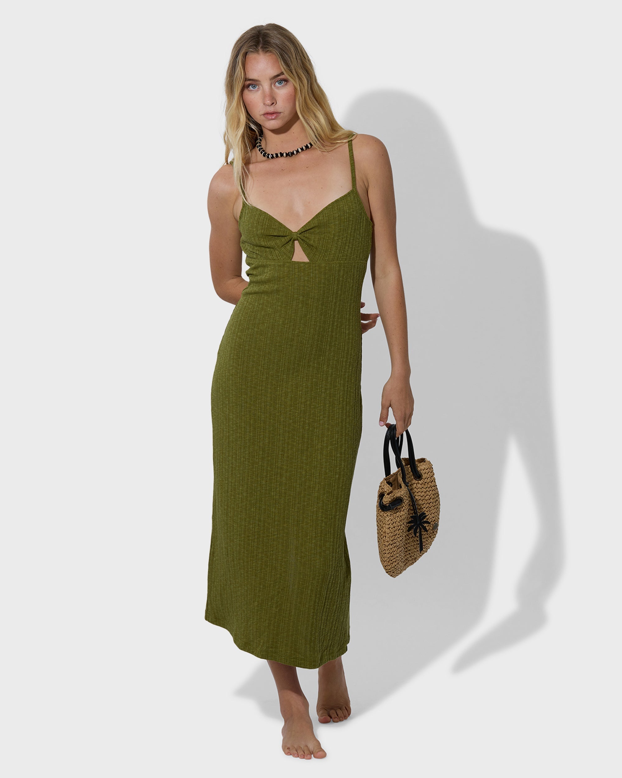 Date Palm Crossbody Mini Straw Tote - Tan