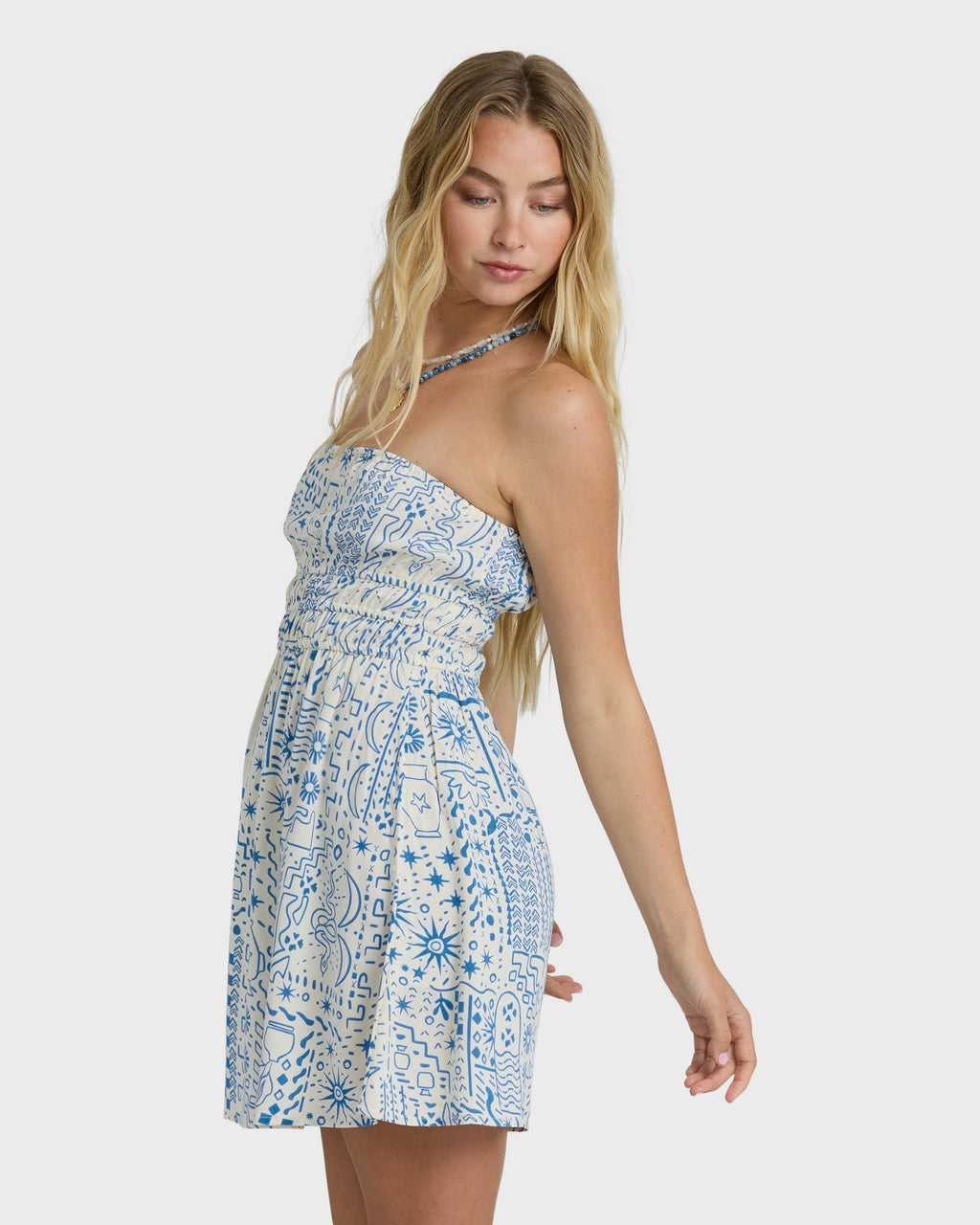 In The Sky Mini Dress - White Cap