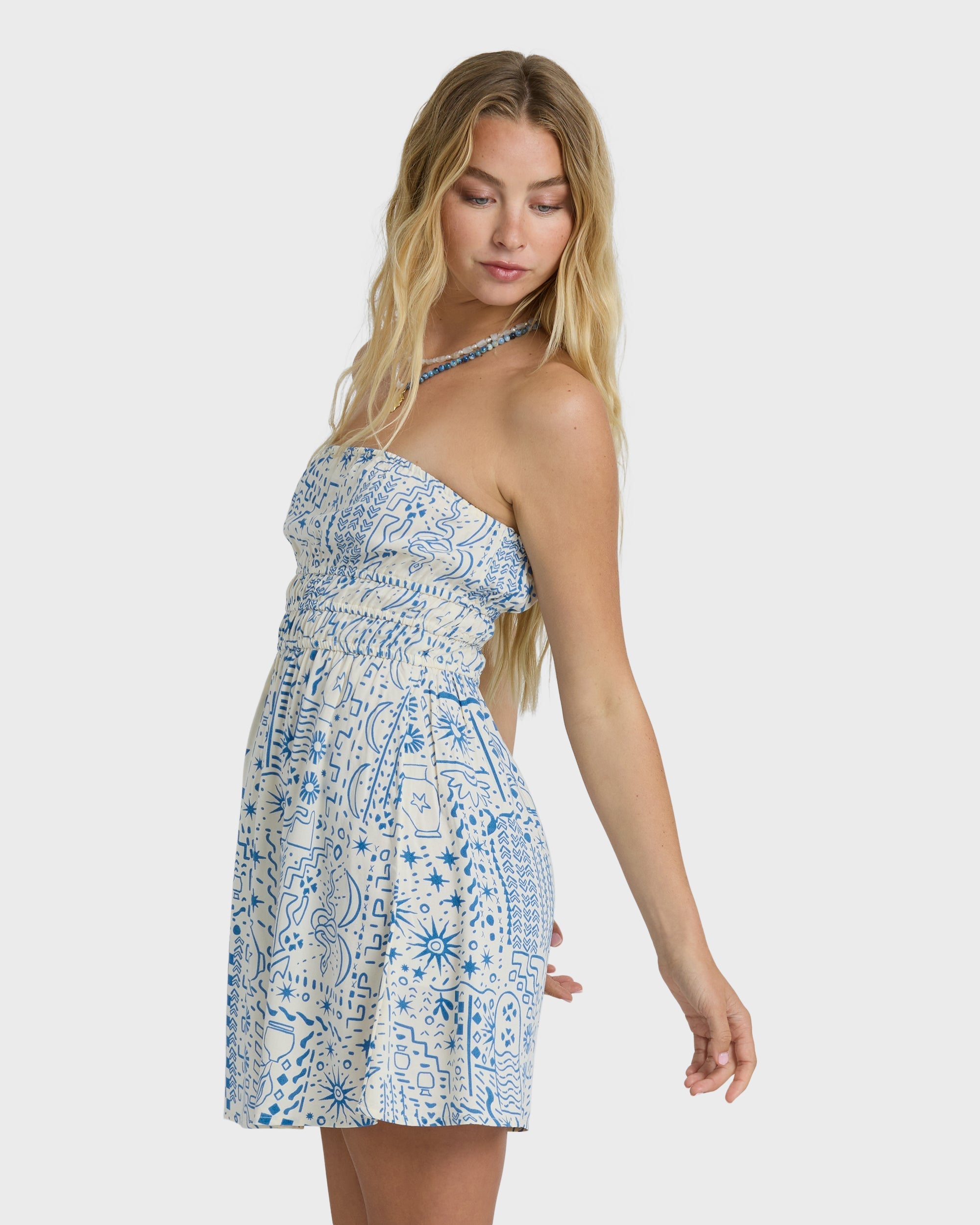 In The Sky Mini Dress - White Cap