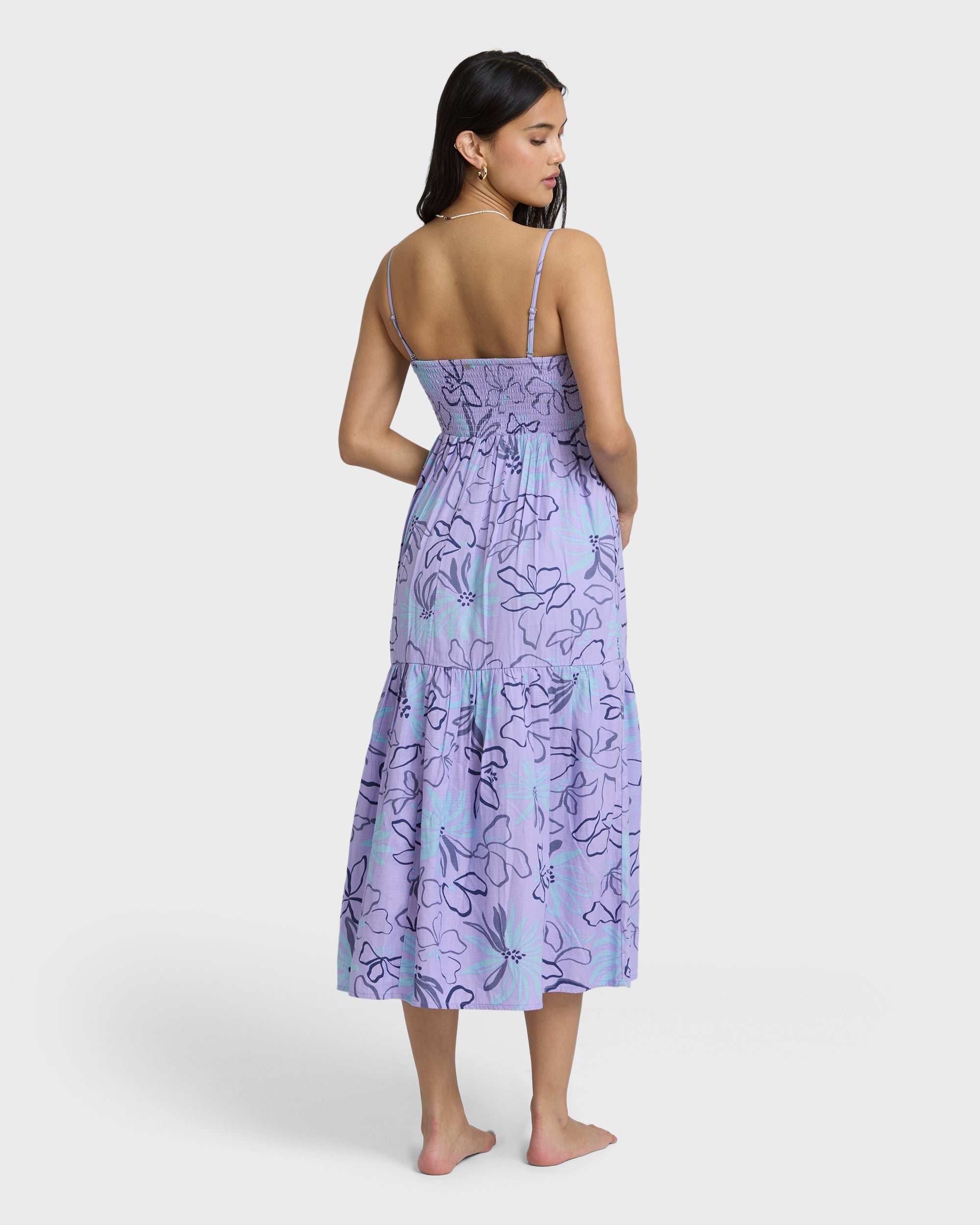 Tropical Daze Midi Dress - Twilight Blue