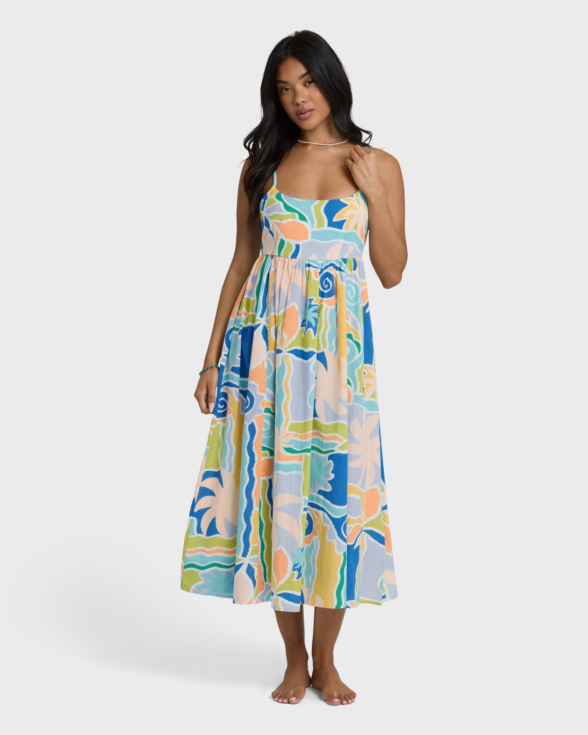 Island Life Midi Dress - Blue Multi