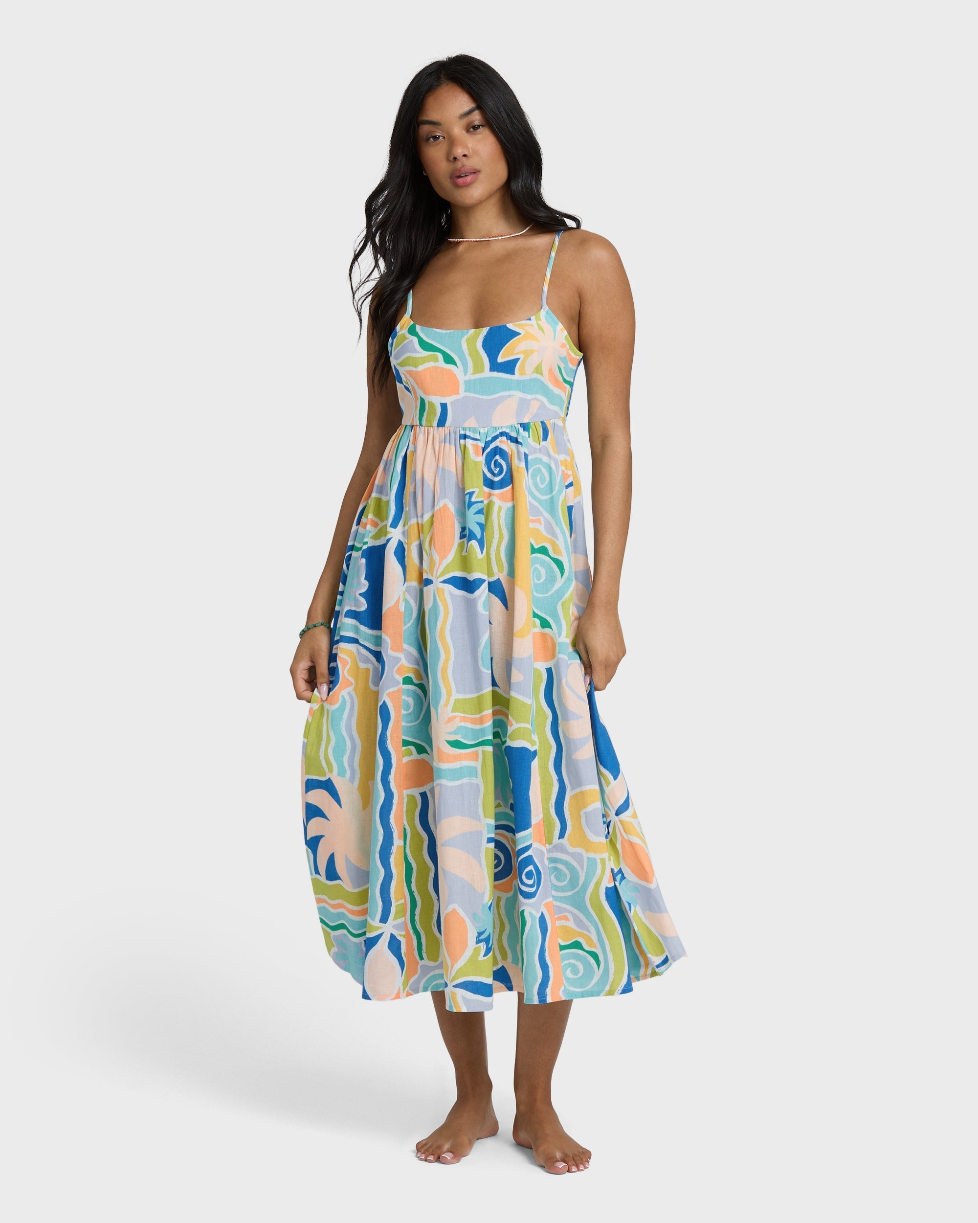 Island Life Midi Dress - Blue Multi