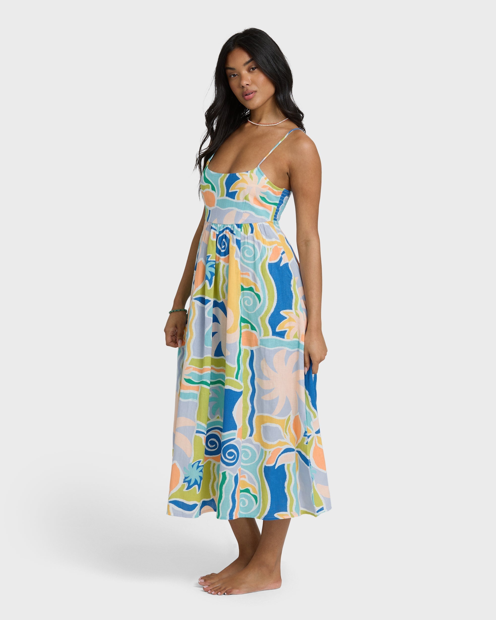 Island Life Midi Dress - Blue Multi