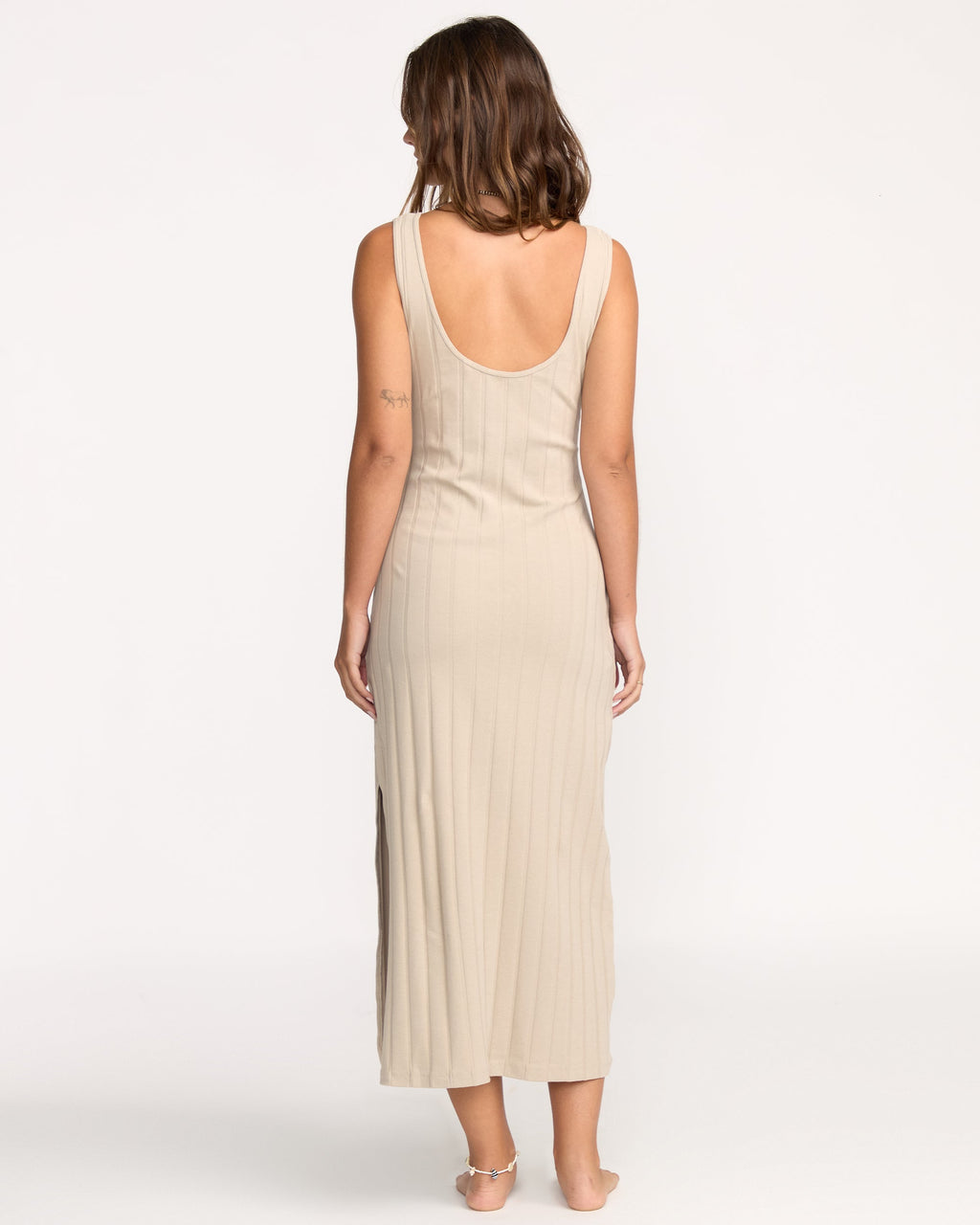 Slides Midi Knit Dress - Cobblestone