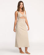 Slides Midi Knit Dress - Cobblestone