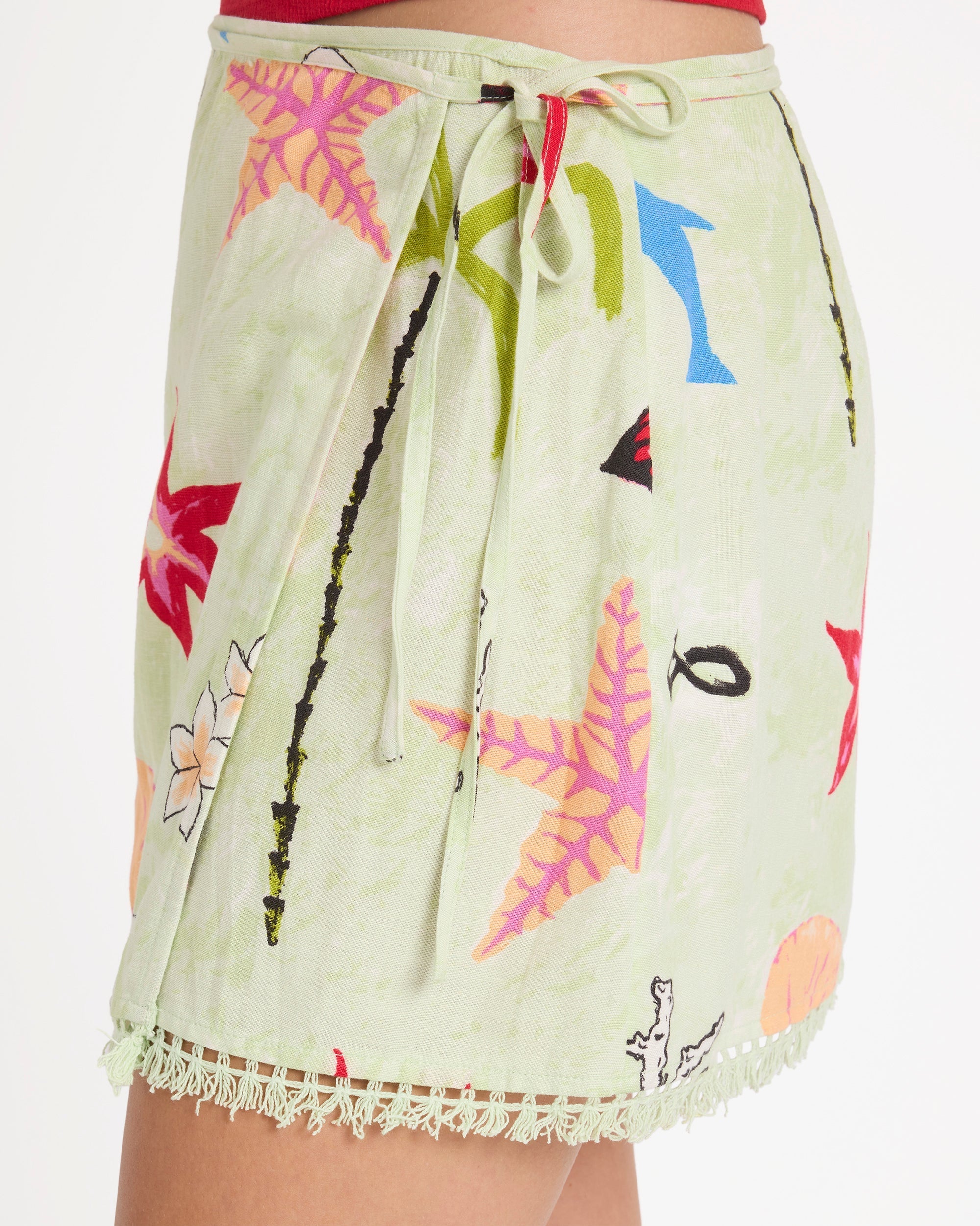 Lottie Hall Woven Mini Skirt - Sunny Lime