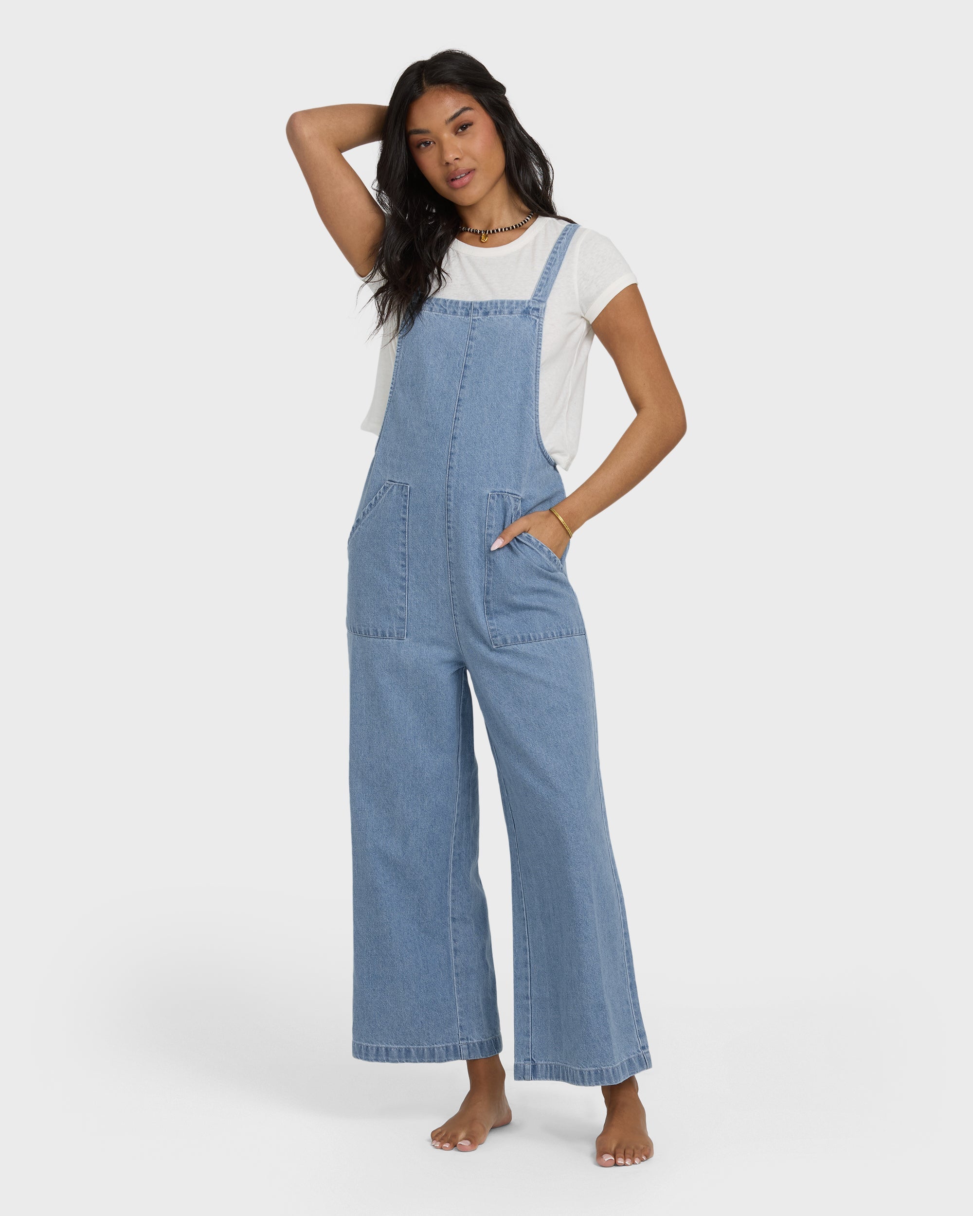 Pacific Time Denim Overall - Sea Blue