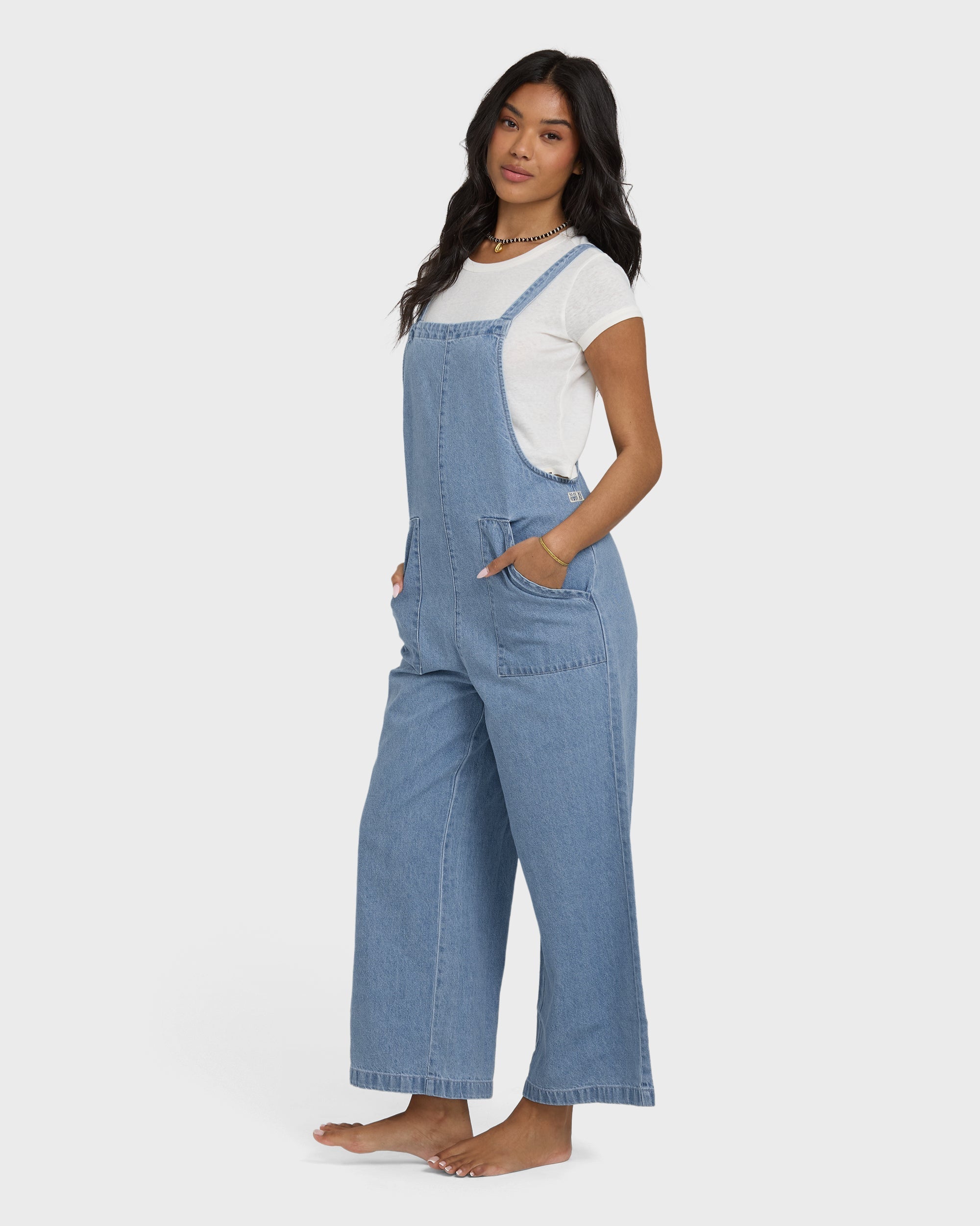 Pacific Time Denim Overall - Sea Blue