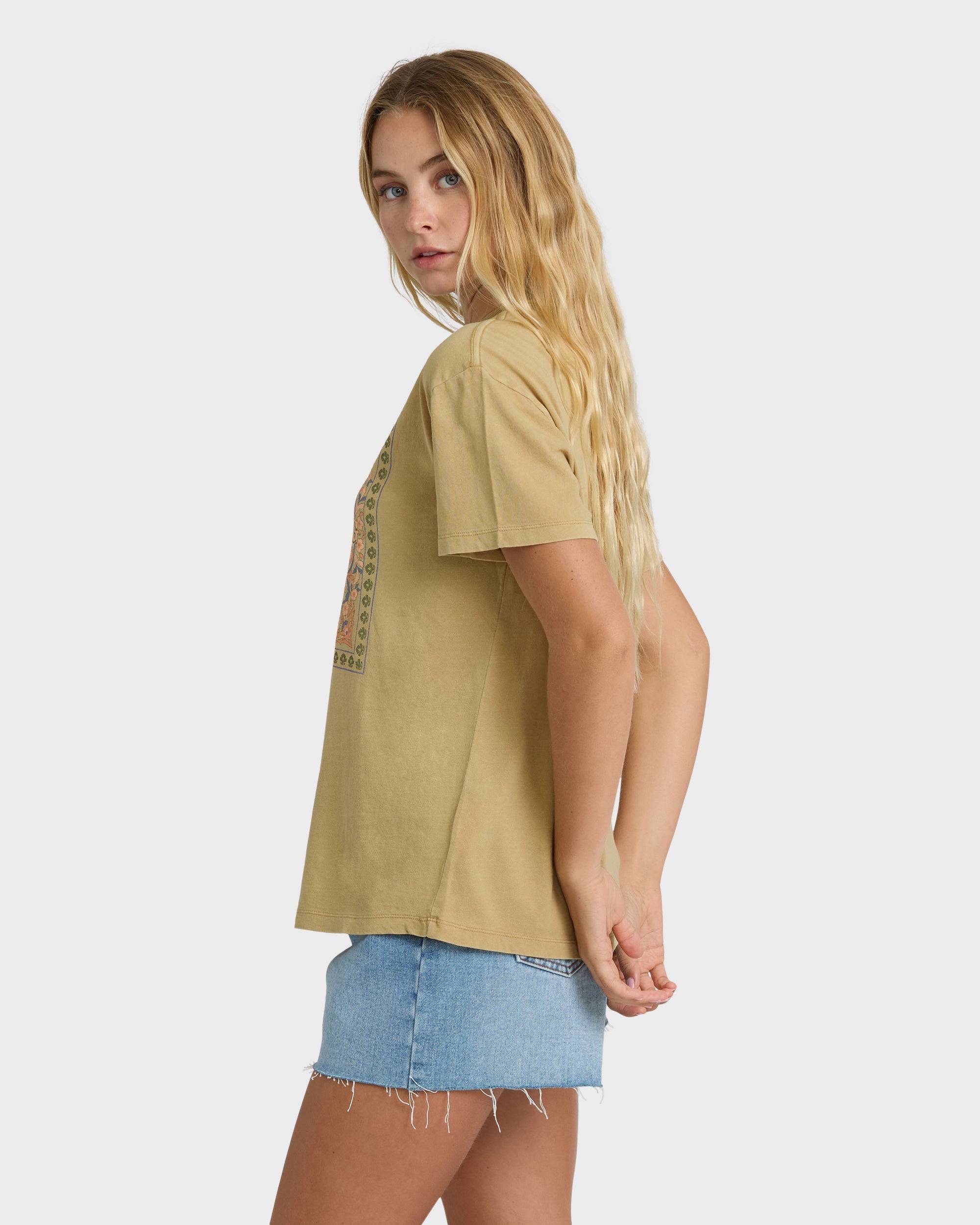 Flowers Ahead Short Sleeve T-Shirt - Stone