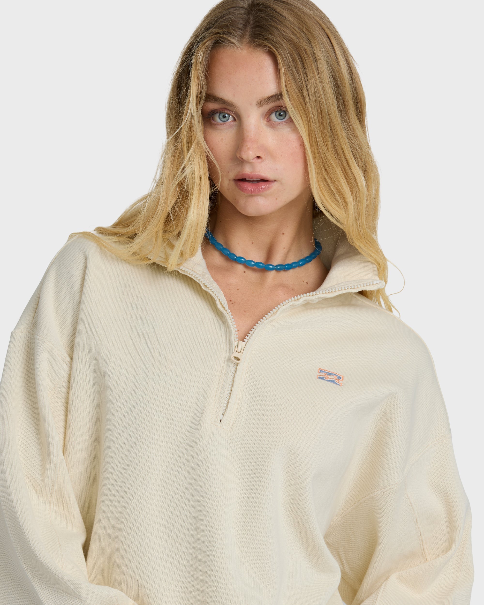 Classic Feels Half Zip Pullover Sweatshirt - White Cap