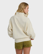 Classic Feels Half Zip Pullover Sweatshirt - White Cap