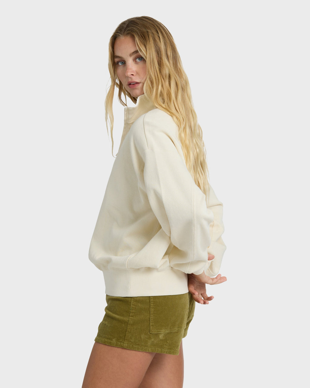 Classic Feels Half Zip Pullover Sweatshirt - White Cap