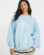 Ride In Crew Sweatshirt - Washed Chambray