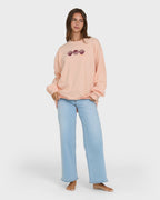 Chasing Horizons Crewneck Sweatshirt - Light Peach