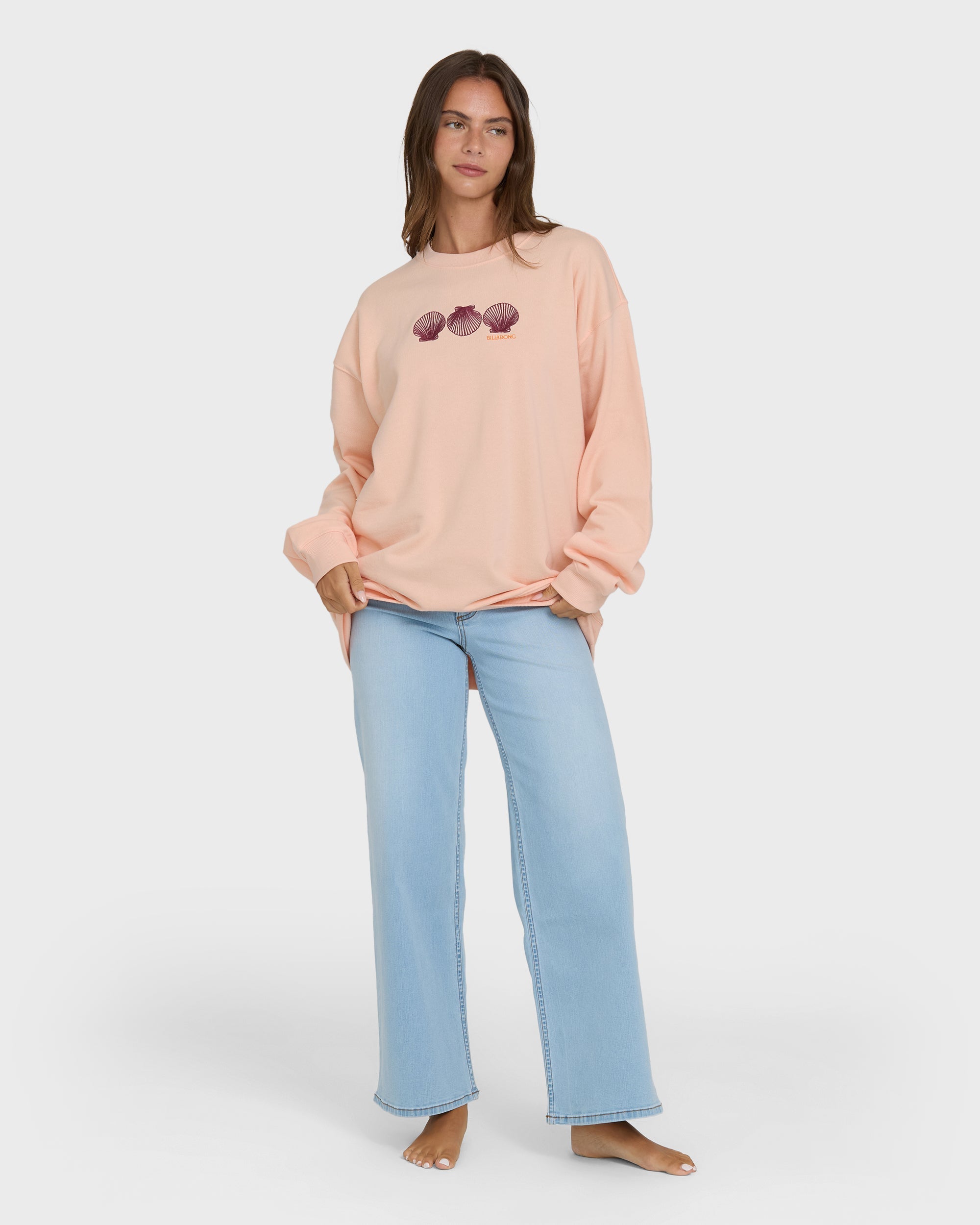 Chasing Horizons Crewneck Sweatshirt - Light Peach