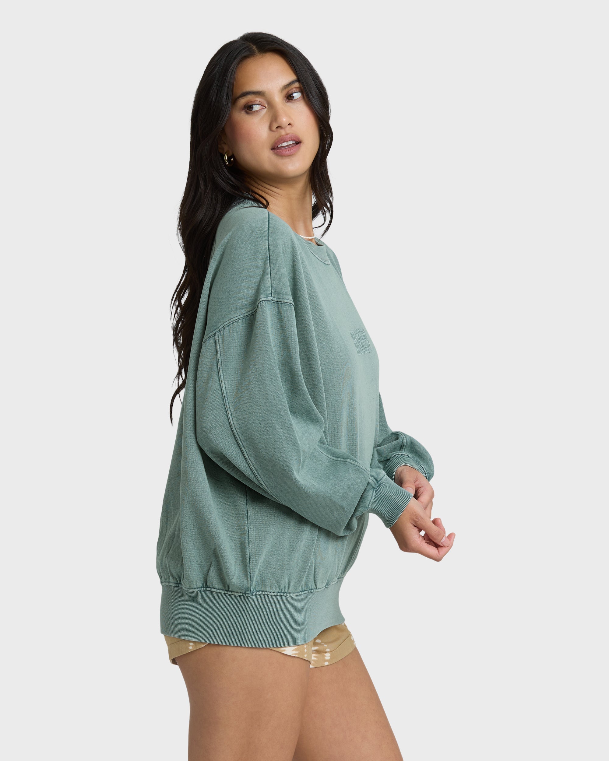 Bleached Out Kendal Crewneck Sweatshirt - Blue Mist
