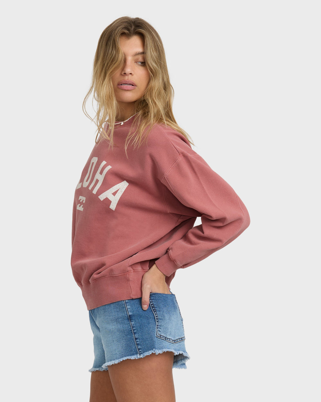 Mono Aloha Kendal Crewneck Sweatshirt - Dark Coral