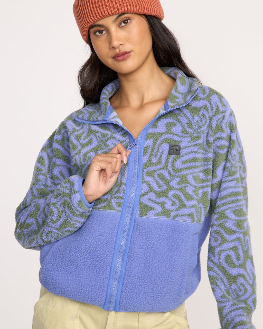 A/Div Rock Jetty Mock Neck Zip Sherpa Fleece - Iris