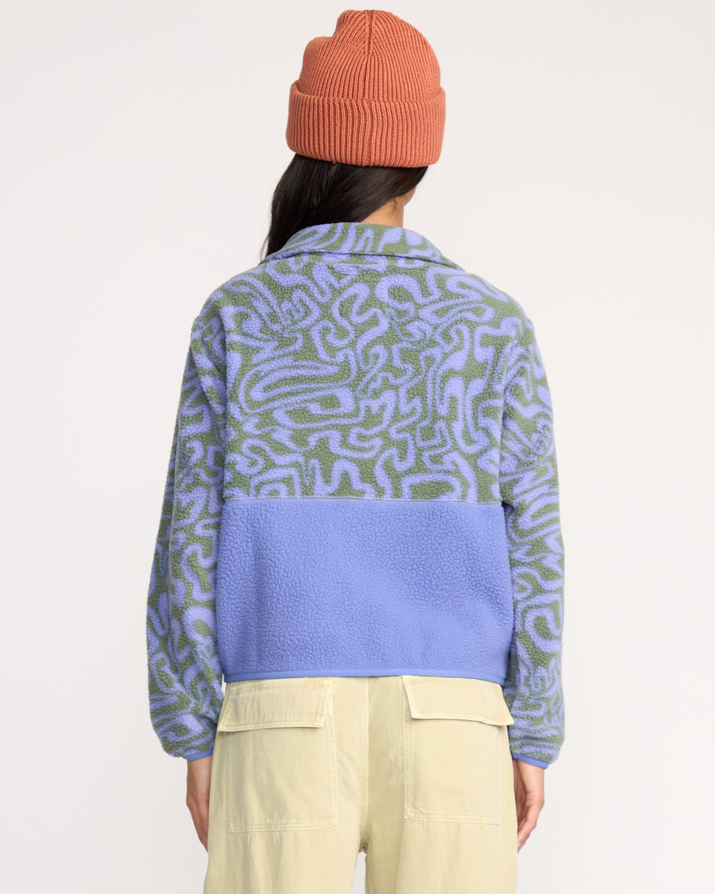 A/Div Rock Jetty Mock Neck Zip Sherpa Fleece - Iris