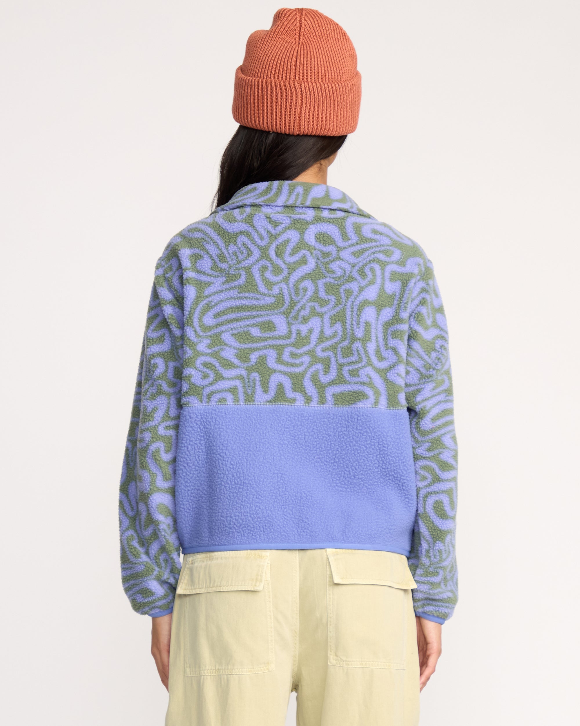 A/Div Rock Jetty Mock Neck Zip Sherpa Fleece - Iris