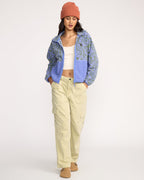 A/Div Rock Jetty Mock Neck Zip Sherpa Fleece - Iris
