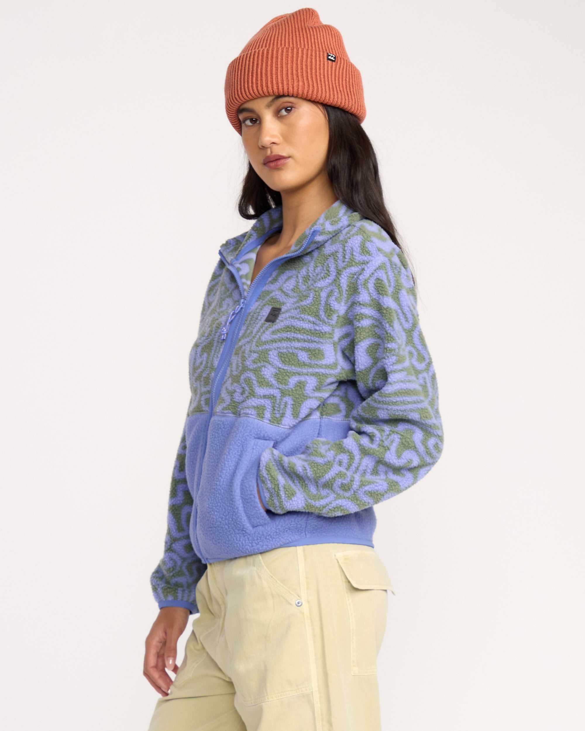A/Div Rock Jetty Mock Neck Zip Sherpa Fleece - Iris