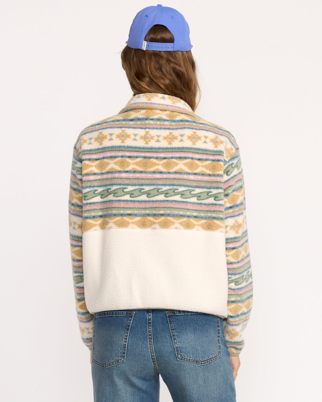 A/Div Rock Jetty Mock Neck Zip Sherpa Fleece - Whitecap