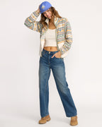 A/Div Rock Jetty Mock Neck Zip Sherpa Fleece - Whitecap