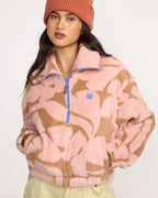 A/Div Barra Half Zip Sherpa Fleece - Rose Brown