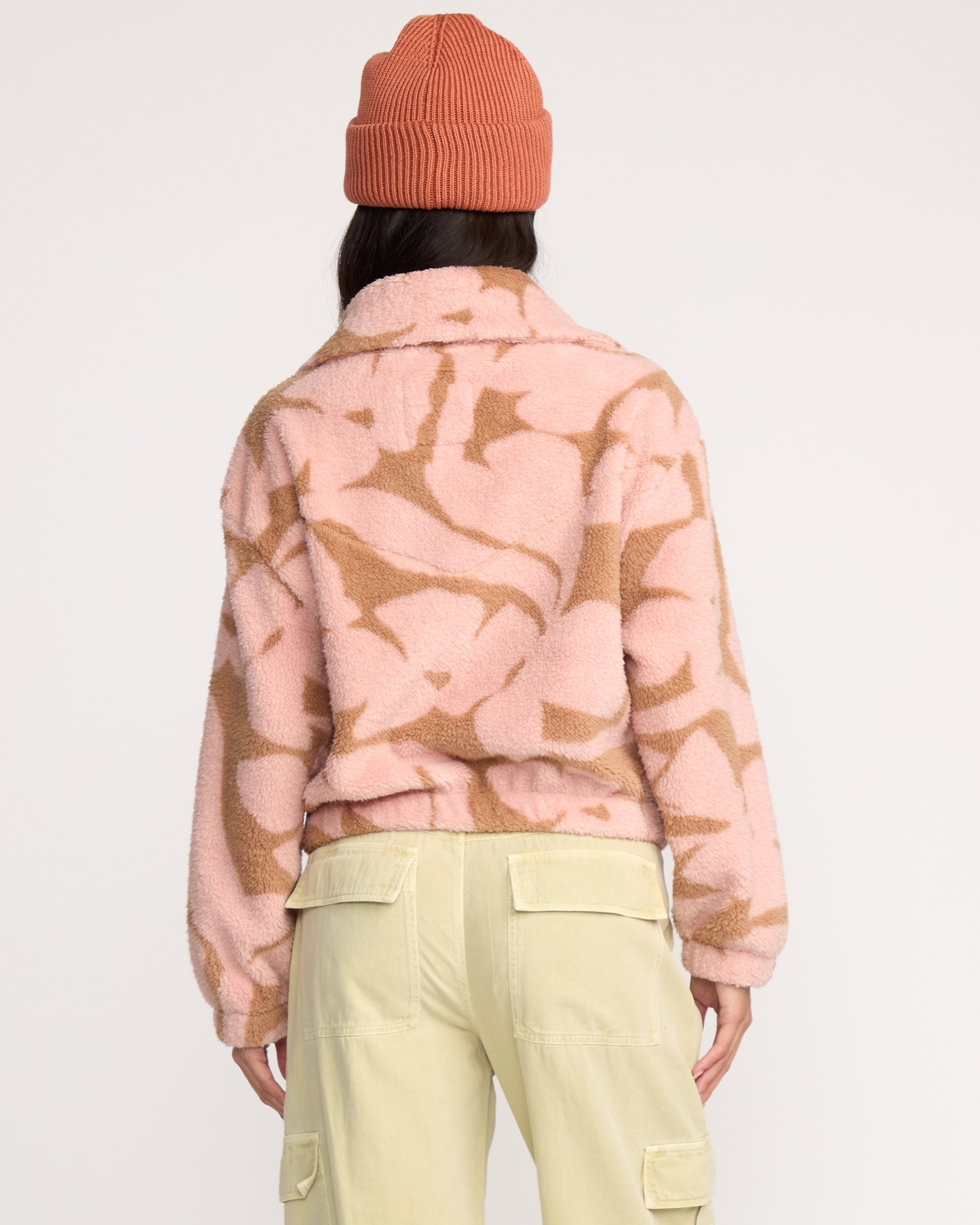 A/Div Barra Half Zip Sherpa Fleece - Rose Brown