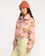 A/Div Barra Half Zip Sherpa Fleece - Rose Brown