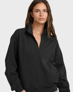 The Avery Zip Sweatshirt - Black Sands