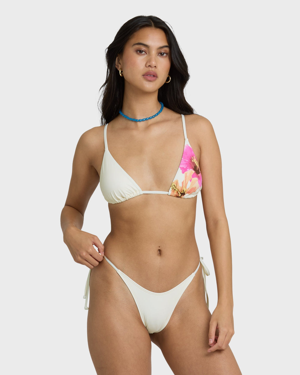 Sunny Shore Tall Slide Triangle Bikini Top - Salt Crystal