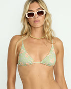 More To Sea Slide Tall Triangle Bikini Top - Pistachio