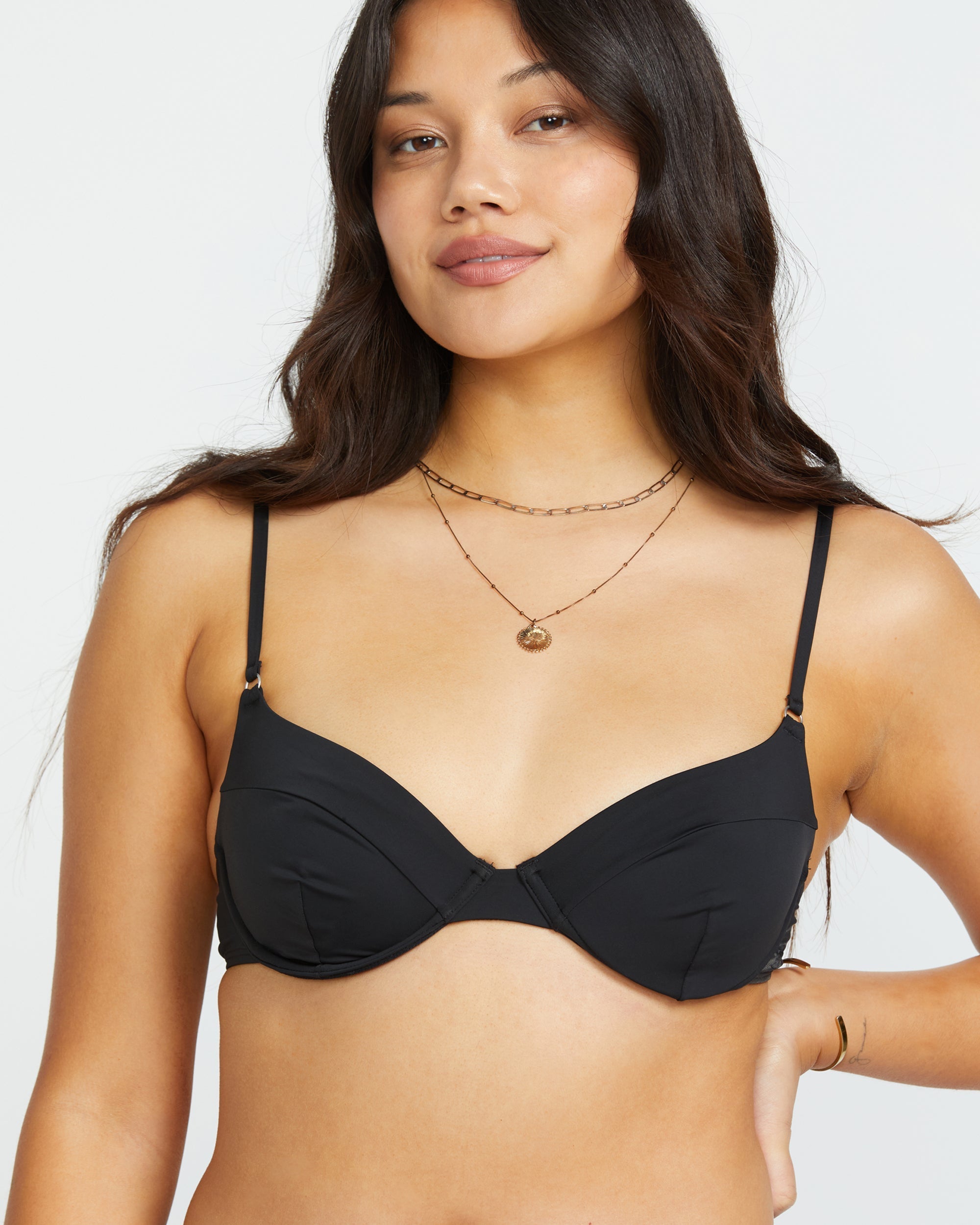 Sol Searcher Morgan Underwire Bikini Top - Black Pebble