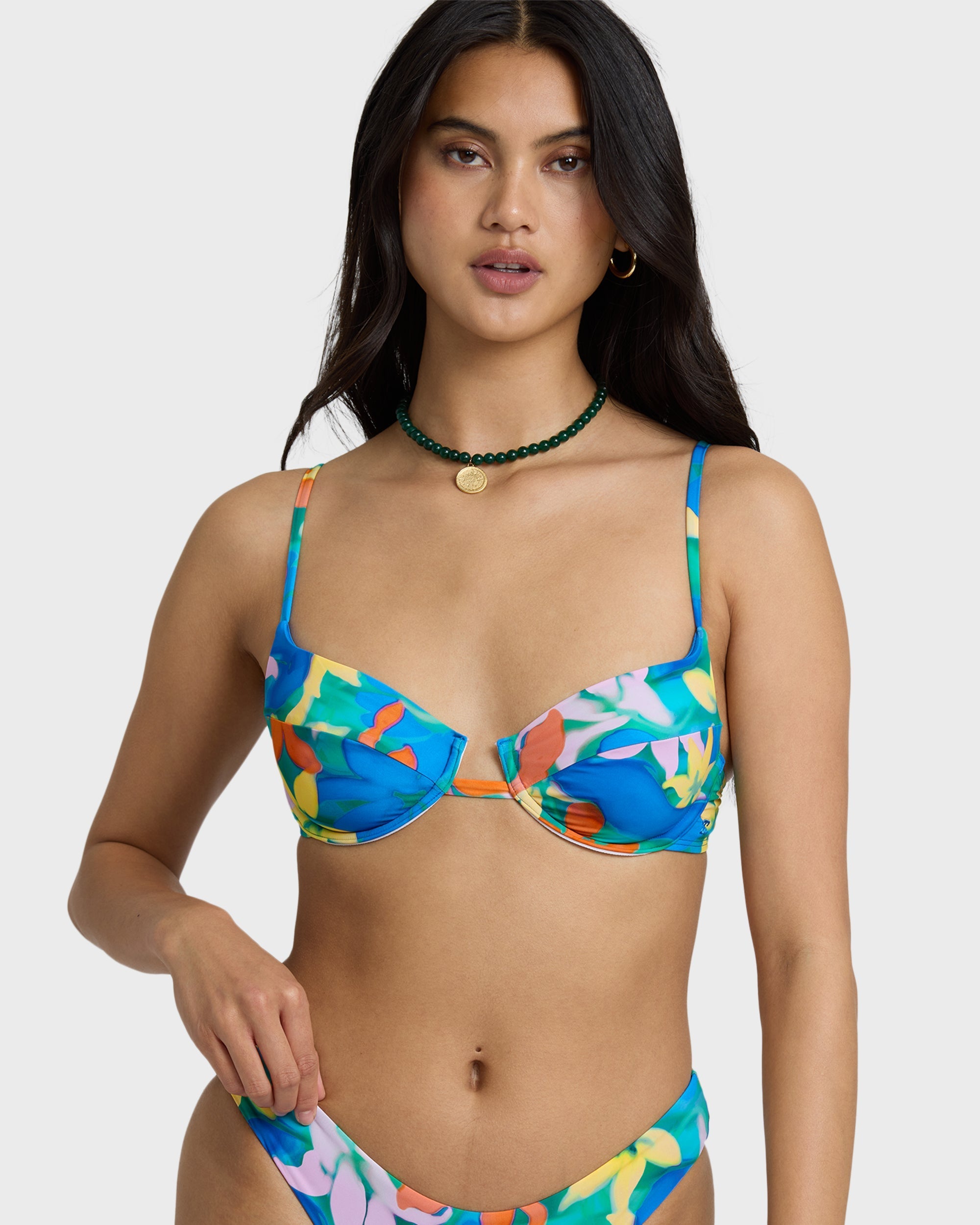 Agua Flores Leah Underwire Bikini Top - Blue Multi
