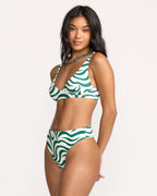 All The Waves Hi Maya Bikini Bottom - Evergreen