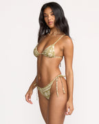 Lost On You Tie-Side Tanga Bikini Bottom - Green Tea