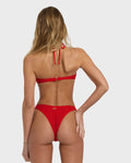 Twisted Tides Dippi Bikini Bottom - Red Aloha